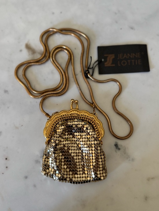 Jeanne Lottie Handbags - Jeanne Lottie Gold Sequin Mini Pouch Crossbody Bag